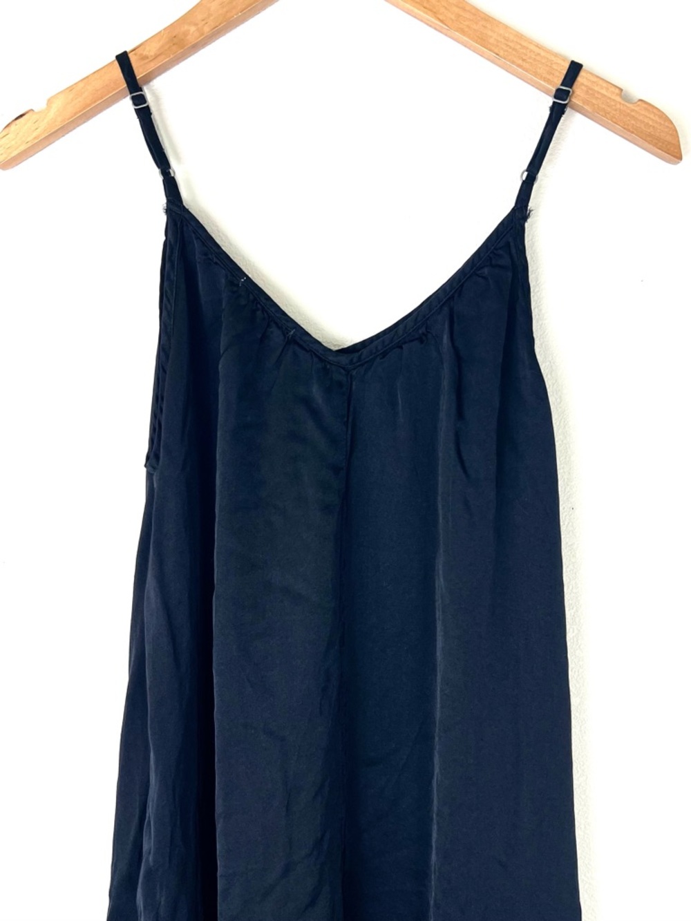 LACAUSA Black Spaghetti-Strap Wide Leg Satin Jumpsuit Extra Small - Picture 8 of 9